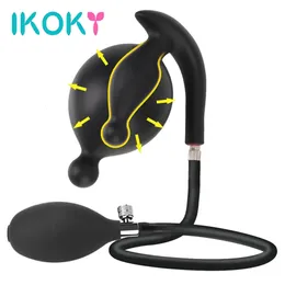 Анальная штекер Ikoky Расширение GSPOT Prostate Massager для взрослых дилдо надувные наполненные наполнители для мужчин для мужчин 240312