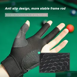 Biljardtillbehör Öppna fingerpoolhandskar Justerbar klistermärke Polyester Snooker Biljard Smidig mjuk bärbar träning Drop Deliver Dh4wz