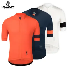 セットYkywbike Men Cycling Jersey 2022半袖自転車ジャージー通気性クイックドライMTBロードバイクシャツリファレンスサマースリム