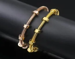 Bracelets de charme de parafuso novo Dwomen Love Bangle aço inoxidável prata rosa ouro Bangles de diamante mensal Bracelet50566401791506