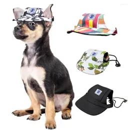 Abbigliamento per cani Dogni regolabili Cappello da esterno per copricapo per pet da sole cucciolo cucciolo di vestiti con orecchie aperte