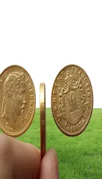 Francja 1868b wykonana z mosiężnego złota Napoleon 20 franków Piękne kopiowanie ozdoby monet replika monet akcesoria dekoracji 1012015