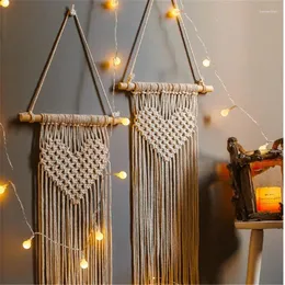 Tapestries LOVE Macrame Wall Hanging Tapestry Handmade Cotton Woven Nordic Boho Room Home Decoration Backdrop Wedding Decor Po Props