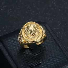 Anello animale hip hop anello animale ad alta lucido in acciaio inossidabile oro placcato