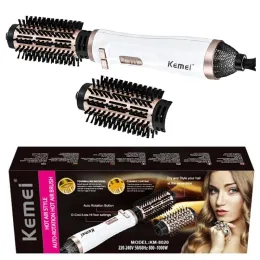 Torktumlare Kemei 2in1 Hot Air Brush Styler Torktor, roterande hårtorkborste för salong hemma, 2in1 elektriska roterande hår Curlyer kam