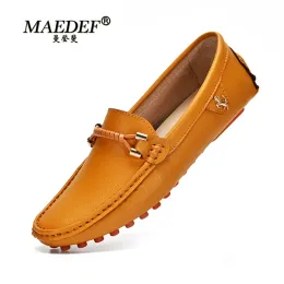 أحذية Maedef حجم كبير 48 متسكعين للرجال mocasins ناعمة الجودة عالية الربيع الخريف أحذية جلدية أصلية الرجال