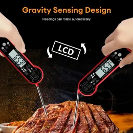 Hintergrundbeleuchtung Fleischthermometer mit Schwerkraft -Sensor -Temperaturmesser mit Flaschenöffnungsklapptemperaturmesser für Lebensmittel