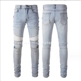 Jeans maschile slim jeans slim motociclette High Street Slim Slim Trendy tagliata indossata mendicante pantaloni in jeans maschile aderenti jeans per uomini flame jeans flare jeans jeans uomini