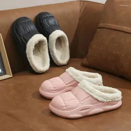 أحذية غير رسمية زوجين من الرجال الشتاء الشتاء القطن النعال في الهواء الطلق أزياء دافئة غرفة نوم داخلية الصوف أفخم