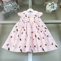 Luxus Girls Party Dress Kids Designer Kleidung hellrosa Design Baby Rock Größe 100-160 cm Tiermuster Prinzessin Kleid 24April