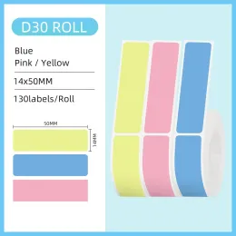 Papper 3 rullar/låda Phomemo Pure Color Thermal Printing Diy Label Sticker Waterproof för D30 Portable Selfadhesive Label Printer