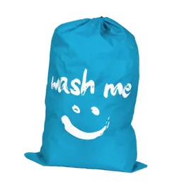 NEW Smile Shape Nylon Laundry Bag Wash Me Travel Storage Pouch Machine Washable Dirty Clothes Organizer Wash Drawstring Bag