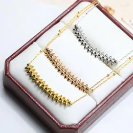 Catene Brand 925 Necklace Sterling Silver Rivet Collana femminile Exquisito regalo di gioielli di lusso