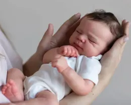 Bzdoll realistisch 48 cm weiches Silikonschlafen Reborn Babypuppe mit 3D-Mischen-Haut, lebendig 19-Zoll