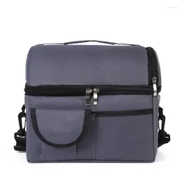 Aufbewahrungstaschen Housbay 8L Isolierte Lunchbeutel Arbeit Kühler Dualfach Bento Container Tote für Reise