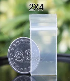 Mała biżuteria Ziplock Bag 500pcs 2x4cm Self SEAL BLOCK RECLOSABLE Clear Plastic Torby 8mil Mini zamek zamka w torbie 08quotx12165997
