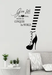 أحذية عالية الحذاء فينيل ملصق أزياء اقتباس البوتيك شارات أزياء فتاة تقول كلمات غرفة ديكور جدارية 6520757