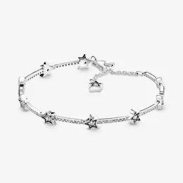 Celestial Stars Armband Pandoras 100% 925 Sterling Silver Armband Women Girls Luxury Wedding Jewelry Designer Diamond Chain Armband med Original Box Wholesale