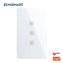 Control Zemismart Tuya Zigbee Switch Neutral Required US Interruptor Smart Life Remote Control Alexa Google Home Light Switches