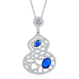 Exquisito ciondolo cavo cavo S925 Collana di gemme color argento - Gioielli di moda femminile