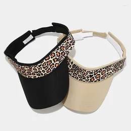 Tappi a sfera Fashion Polyester Leopard Print Visorle protezione da sole regolabile per uomini e donne 15