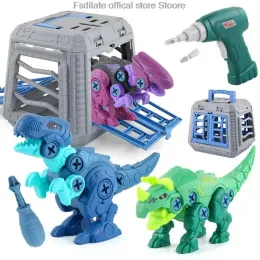 DIY zmontowany Bluk Build Dinosaur Bluk Bluk z tyrananosaurus rex z mini prezent na wiertarkę elektryczną dla dzieci