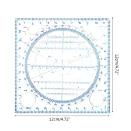 Righello di redazione geometrica per il disegno dello stereogramma a 360 gradi di misurazione dell'angolo di misurazione Strumento degli stencil per studente