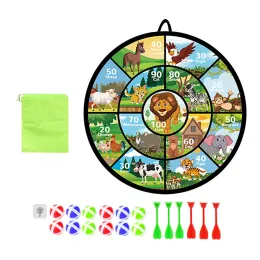 Dart Board for Kids Animal Temat Games Games Dart Plate Dartboard Game Zestaw 29 "Target Board z 12 lepkimi piłkami rzucającymi