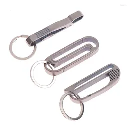 سلاسل المفاتيح Car Buckle Titanium Alloy Carabiner Survival Keychain Camping Climb Clasp Clasp Backpack Outdoor Tool