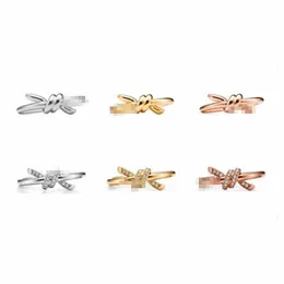 Marke Charm TFFs Neues S925 Silver Knot Diamond Ring Instagram Mode Home Geschenk