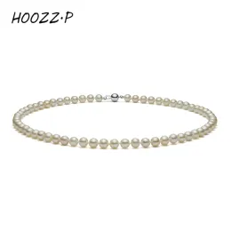 Colares Hoozz.P Jóias de pérola de água doce natural para mulheres para mulheres prata 925 jóias 2022 Presente elegante Branco 67mm AA Qualidade