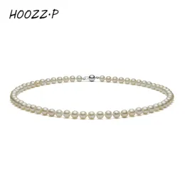 Necklaces HOOZZ.P Natural Freshwater Pearl Necklace Fine Jewelry For Women Silver 925 Jewelry 2022 Elegant Gift White 67mm AA Quality