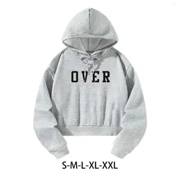 Kvinnors hoodies faller kläder streetwear lady stilig långärmad tråkig tröja topp dragkropp för semesterresor