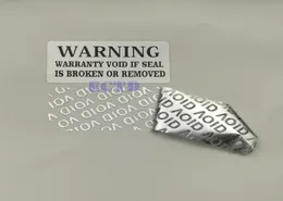 5000st Silver Color Void Security Etiketter Borttagen Tamper Tydligt garanti klistermärke Waterpoof Sealing Sticker2055758