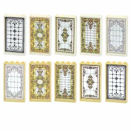 MOC City House Parts Building Blocks 1x4x6 1x2x2 Compatible 57895 60596 60592 Church Pattern Window Glasses Door Frame Toys