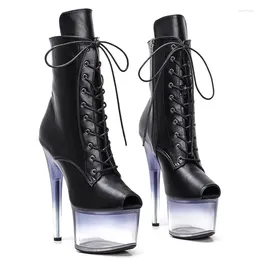 Tanzschuhe, modisch, sexy Modell zeigt PU-Obermaterial, 17 cm, Damen-Plattform, Party, High Heels, Pole-Stiefel 132