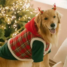Odzież dla psów duże ubrania świąteczne zima złote włosy huskies labrador średnia i duża kamizelka