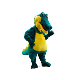 2024 Nuovo verde Strong Strong Mr Crocodile Alligator Mascot Costume ALligatore di alta qualità ALIGATORI FURRY COSTRY FANTY PER IL College Sports