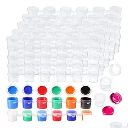 Painting Supplies 100 Strips 600 Pots Empty Paint Cup Clear Plastic Storage Containers Craft Supplies3 Ml/ 0.1 Oz 240318 Drop Delive Dhstk