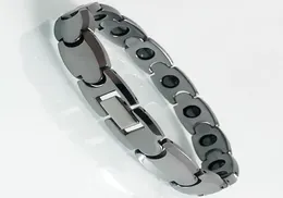 Link Chain Classic Par Armband Solid Tungsten Steel Health Care Magnetic Armband för män Kvinnor Homme Mannen Armbanden Weddin8486038