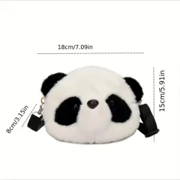 Cute Plush Crossbody Bag Panda Backpacks One Shoulder Diagonal Wallet Stuffed Animals Toy Coin Purse Kids Birthday Gift