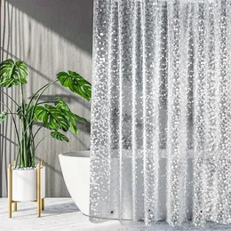 Shower Curtains 3D Cobblestone Matte Curtain Set Thickened Mildewproof Waterproof Bathroom European Bathing With Hooks