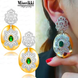 Earrings missvikki Vintage Noble Luxury Gorgeous Elegant Pendant Earrings For Women Bridal Wedding Girl Daily Surper Jewelry High Quality