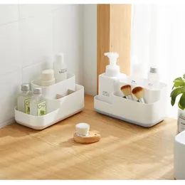 Новый 2024 пластиковый организатор макияжа для хранения ванной комнаты для хранения ванной комнаты косметический организатор Office Desktop Make Up Jewelry Box Sundries Container -