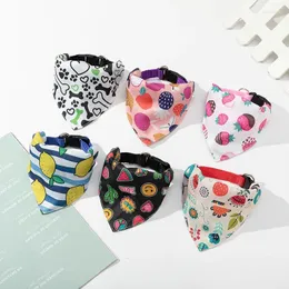 Dog Apparel Small Drool Towel Collar Cute Fruit Pattern Triangle Cat Puppy Scarf Pet Adjustable Triangular Bandage