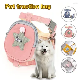 Köpek yakaları sevimli yıldızlar yavru kedi köpek köpekleri koşum ve tasma seti sırt çantası yelek küçük chihuahua için evcil kıyafetleri kurşun