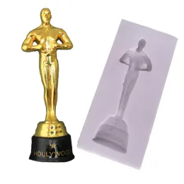 Oscar statuette Silicone Mold Fondant Cake Decorating Tool Mould Sugarcraft Chocolate Baking Tool For Cake Gumpaste Artwork Form