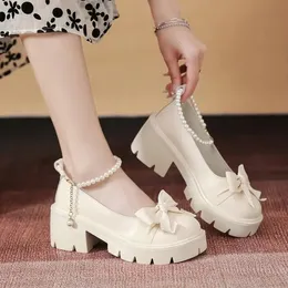 Schema giapponese lolita Mary Jane Vintage High High Heels Y Scarpe per piattaforma Cosplay Sandali femminili 240415