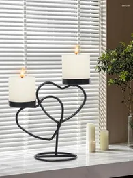 Candle Holders 1PC Metal Iron Candlestick European Light Luxury Style Wedding Candlelight Dinner Home Desktop Jewelry