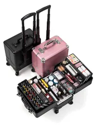 Mobile Manicure Case Handheld Rod Tattoo Makeup Artist Foot Bath Toolbox Manicure Multi-Layer Portable Wheeled Equipment